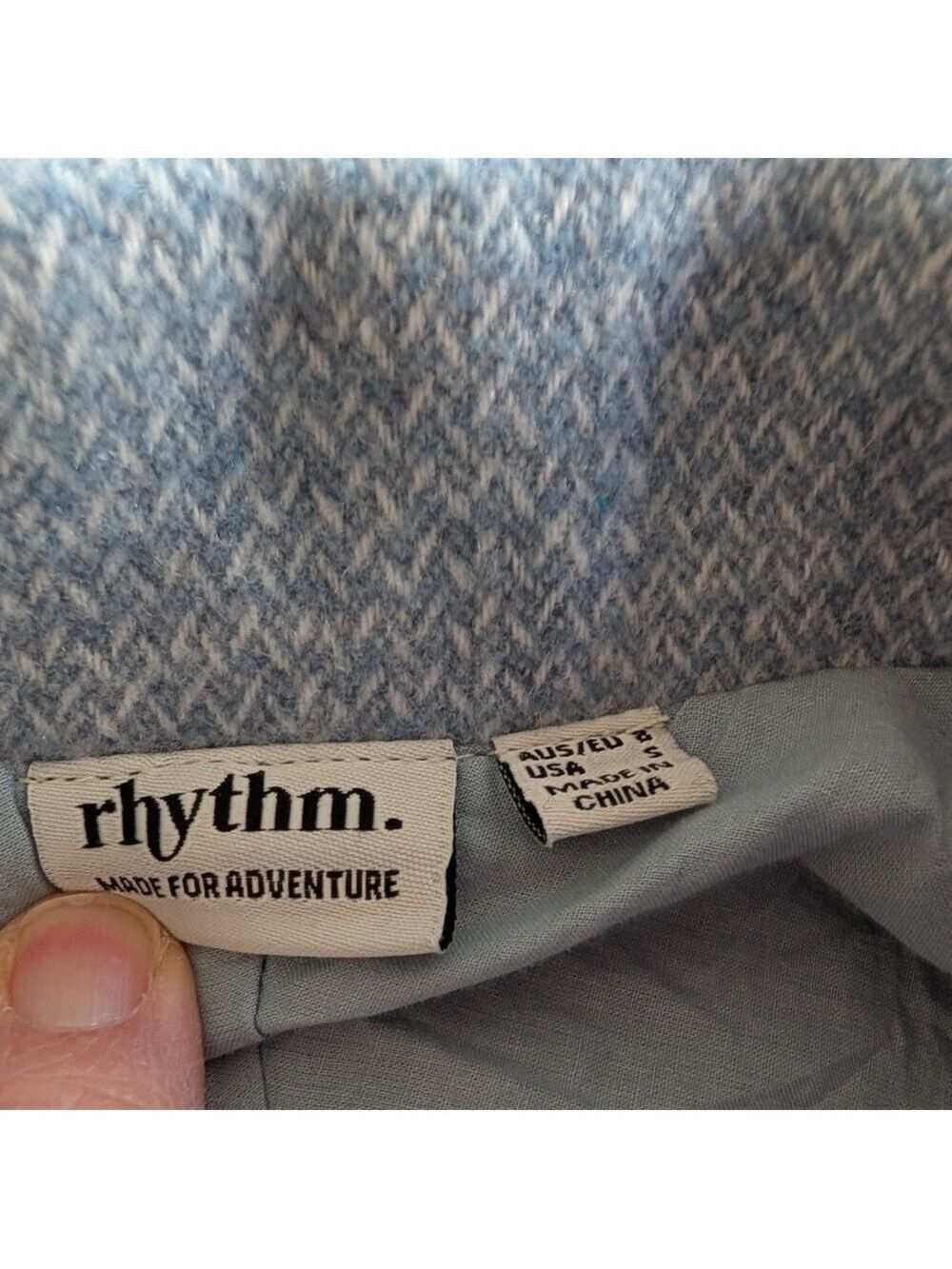 Rhythm Fairbanks Jacket PacSun Pale Blue Tweed Size Small Relaxed Shacket - Picture 10 of 12
